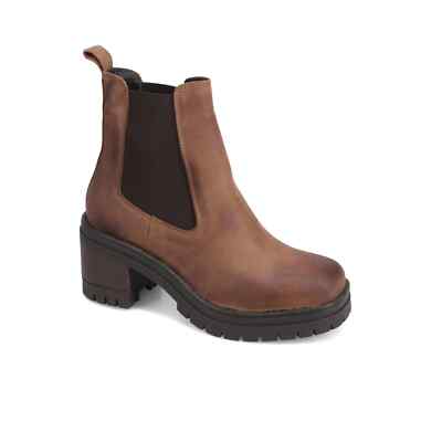Miz Mooz Women's Ritzy Crazy Pull Hazelnut Leather Boots Manmade