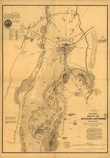 18" x 24" Civil War Map Reprint: Elliott's map of the battlefield of Gettysburg