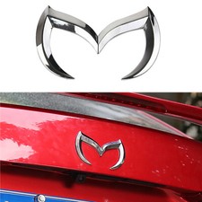 Silver Evil M Badge Emblem Rear Truck Decor Sticker For Mazda 3 5 6 Mx-5 Miata
