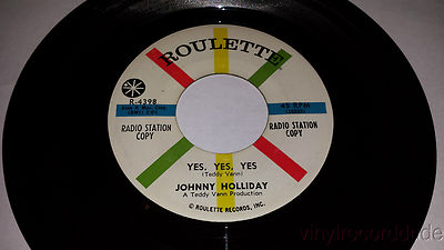 JOHNNY HOLIDAY One More Time / Yes,Yes,Yes PROMO 45 7'' Roulette R-4398 TEEN ROCK