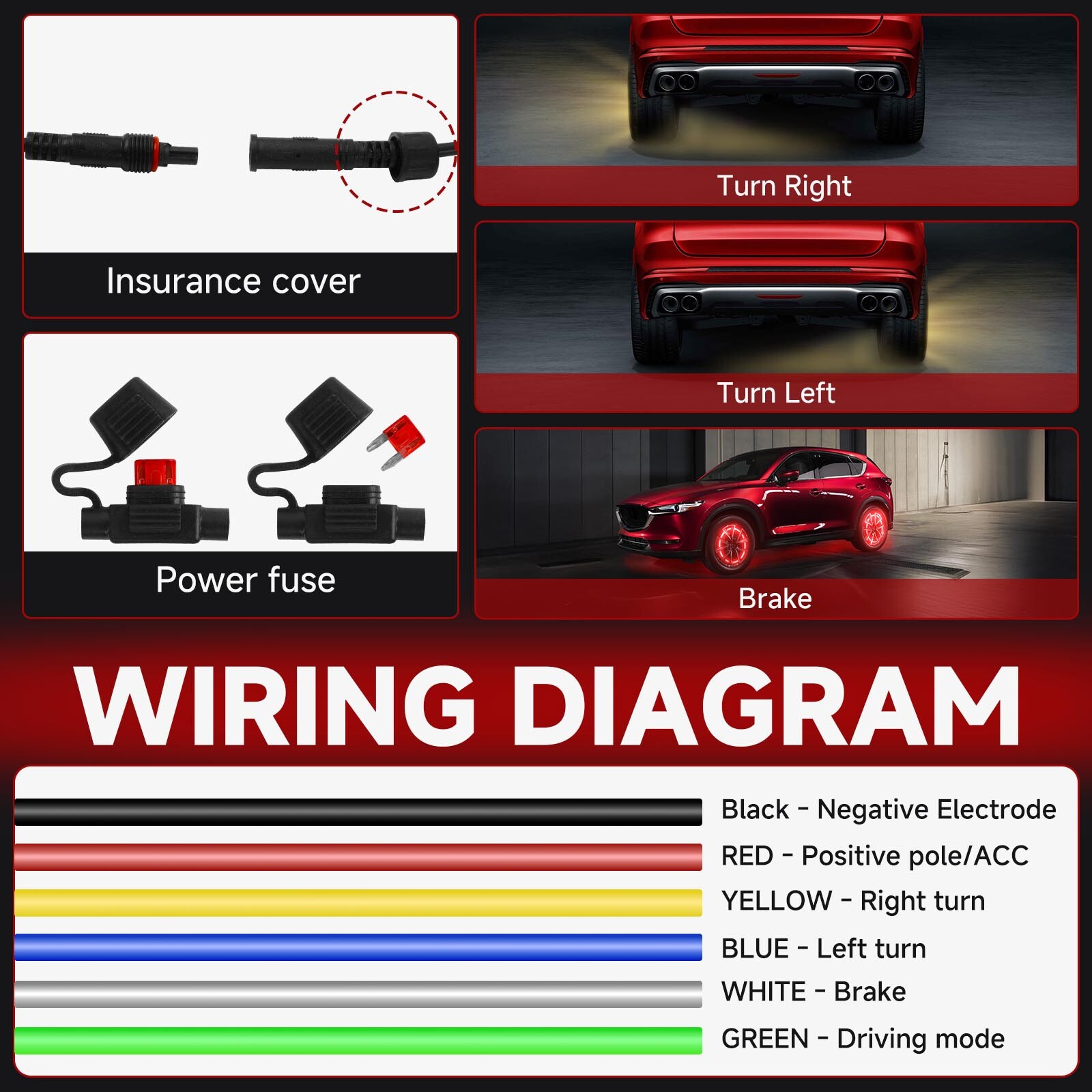 For Chevy Silverado 1500 99-24 4X 15" LED RGB Rim Lights Wheel Ring Light 3-Row