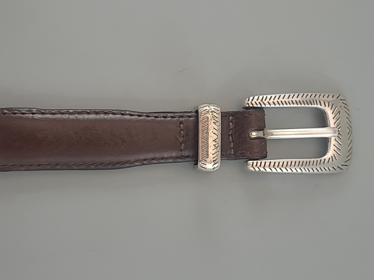 Brighton Leather horse Hair Colorblock Belt Size 30 Brighton Multi-Color Horse HAIR Leather Concho Modern Belt  main image 2