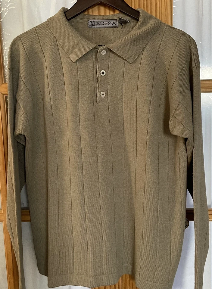 Camisa Pullover Años 70 Mosa Mezcla Lana L Beige Moderna Clásica Manga Larga Hong Kong Foto 2 de 4