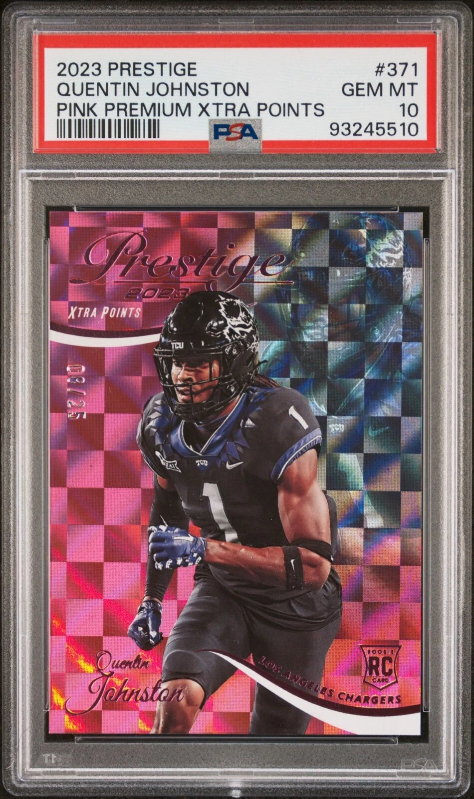 Quentin Johnston Panini Prestige #371 Pink Premium Xtra Points