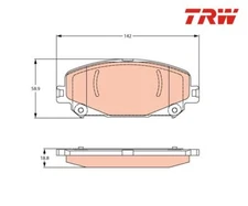 Brake pad set, disc brake TRW GDB2268 for Renault