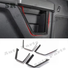 For Ford F-150 15-20 ABS Carbon Fiber Interior Door Panel Trim Cover Strips Kit
