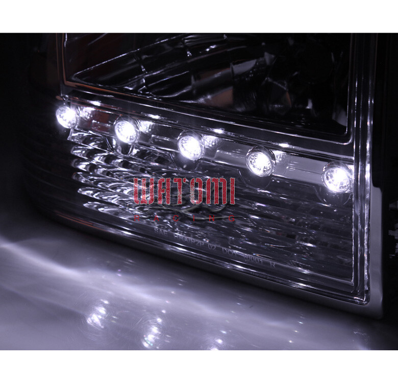 1-Piece Black 1993-1998 Jeep Grand Cherokee LED Headlights+Bumper