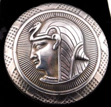 X-Large Antique Silver Metal EPYTIAN Princess BUTTON NICE 1&7/8