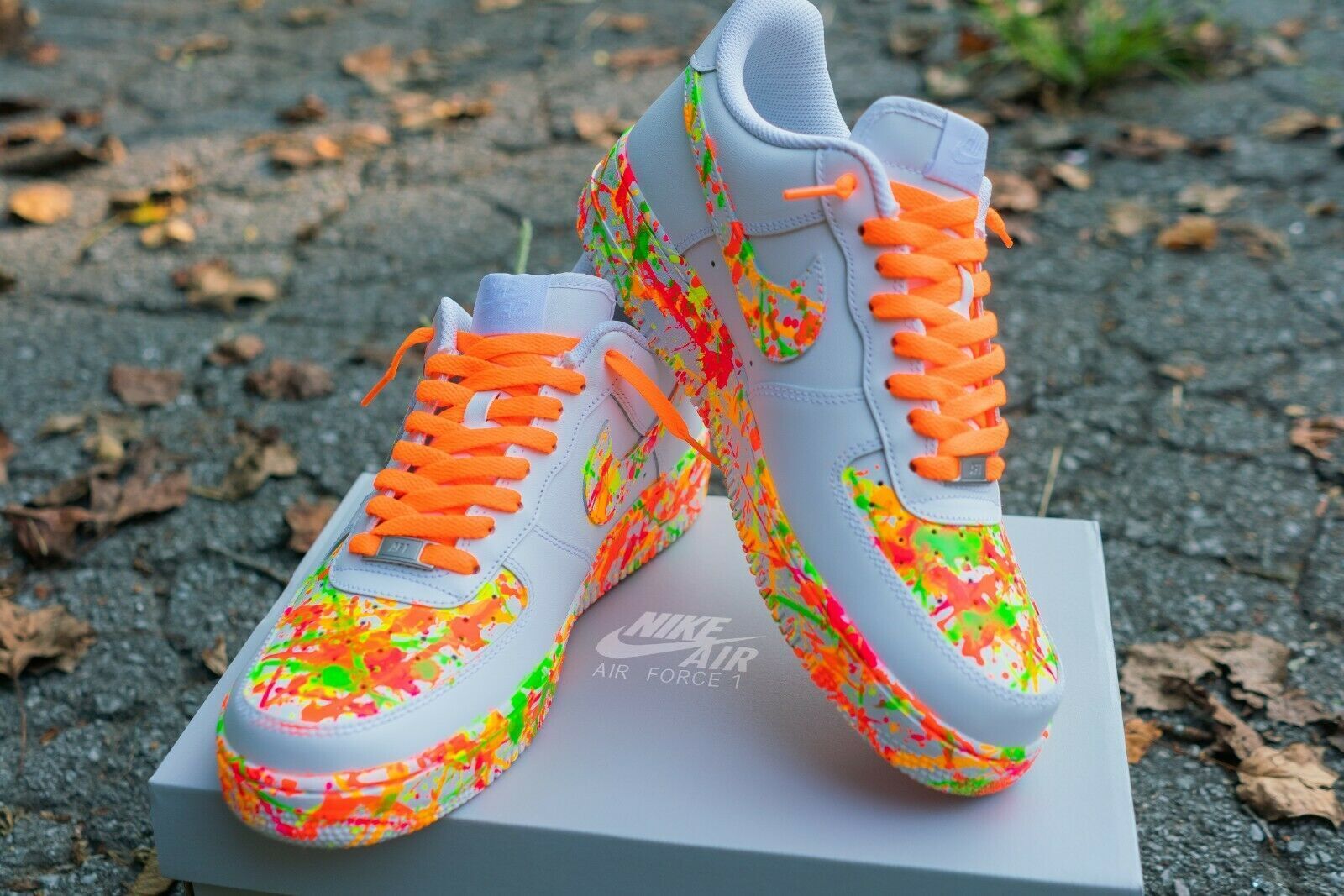 neon nike shoes air force 1