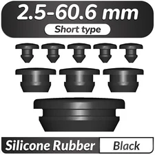 Black Short Silicone Rubber Grommet Plug Bungs Cable Wiring Protect Bushes