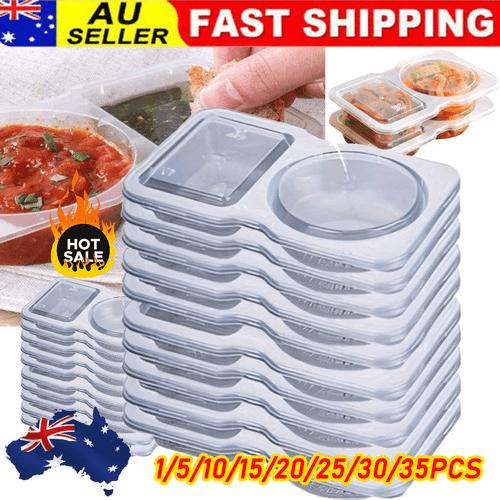 Reusable Snack Pack Containers 2 Compartments, Snack Pots With Lids Up to 35Pcs - Picture 2 of 26