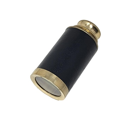 Antique Style Brass Telescope Brass Spy Glass Black Leather Wood Box Gift 6 in - Picture 7 of 10