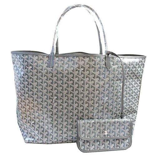 GOYARD Tote Bag Pouch SAINT LOUIS GM Gray Shopping Purse Unisex Auth New proof - Picture 1 of 10