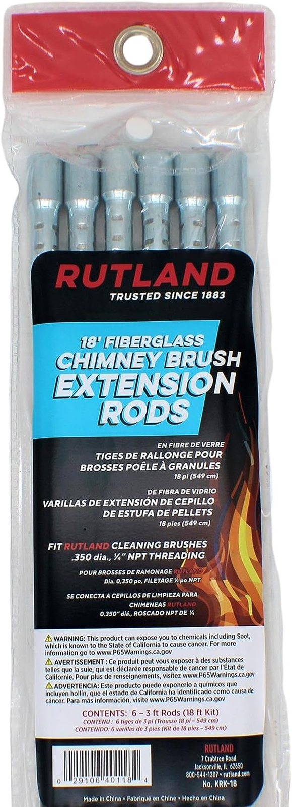 KRK18 Fiberglass Chimney Brush Rod Kit eBay