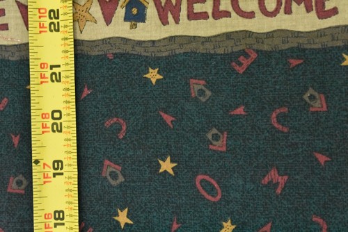 35" Long, "Welcome" Stripes & Birdhouses on Dark-Green Cotton, Benartex, P5145 - Picture 3 of 7