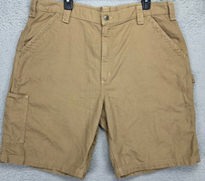 Carhartt Shorts Mens 40 Brown Loose Fit Work Cargo Carpenter Flat Front Pockets