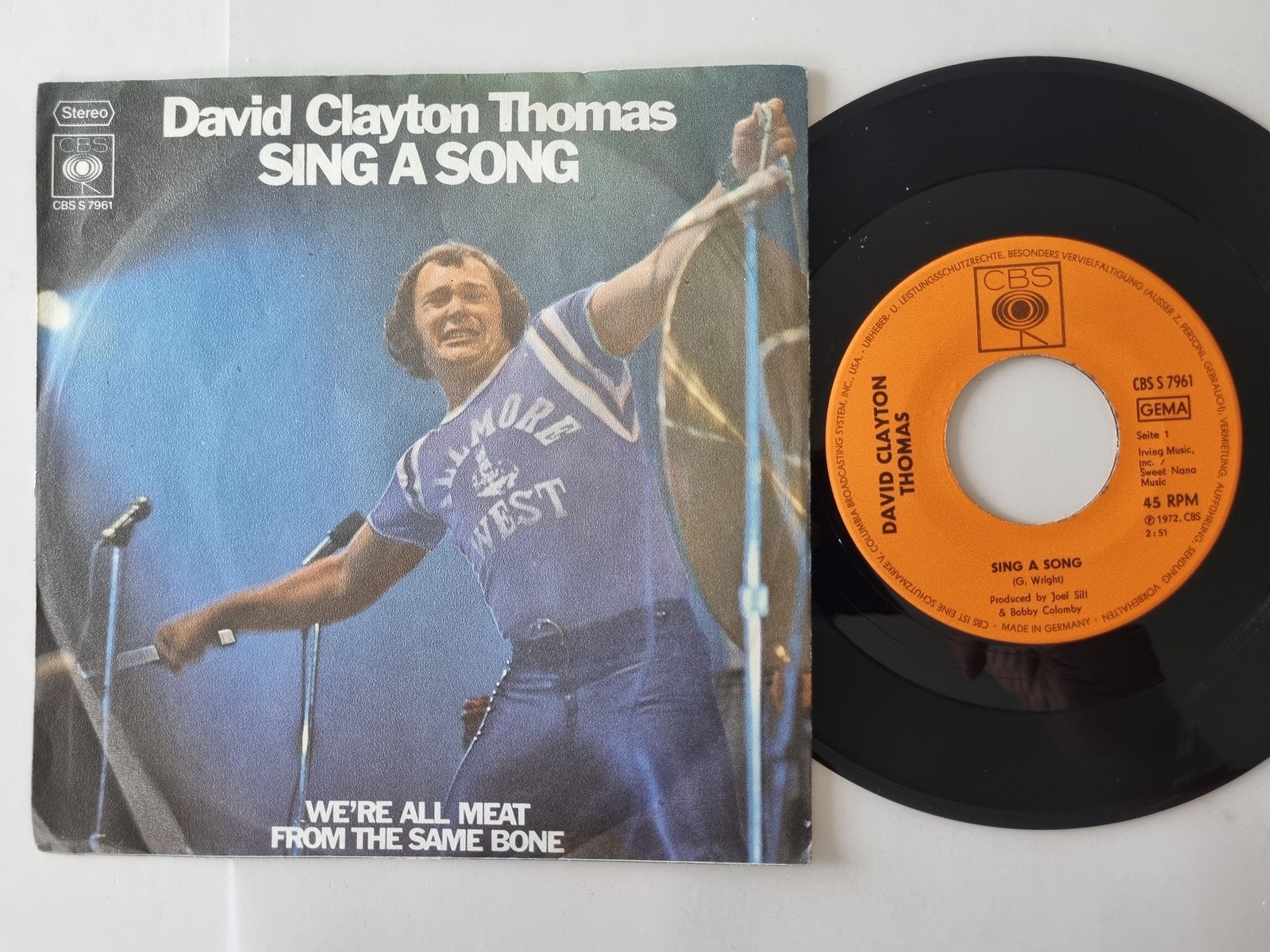 David Clayton Thomas - Sing A Song 7'' Vinyl Germany