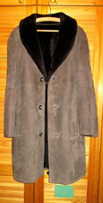 Winter Jacke Herren Lamm Velours Lammleder Leder Lederjacke grau braunbeige akd