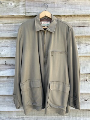 ジャケット・アウター 50s vintage rayon gabardine jacket 1950s Field and Stream Rayon Gab Zip Up Casual Leisure Jacket 46