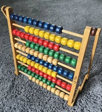 Ikea Toddlers Kids Abacus MULA Wooden Counting Colors Developmental Toy 12-36M