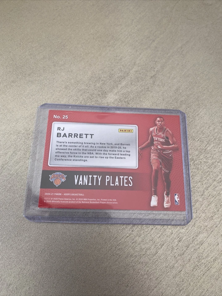 2020-21 RJ Barrett NBA Hoops Holo #25 Vanity Plates Knicks - Image 4 of 4