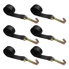 6 Pack Heavy Duty G70 2" x 10' Mini J Hook Towing Strap for Trailer Wrecker 