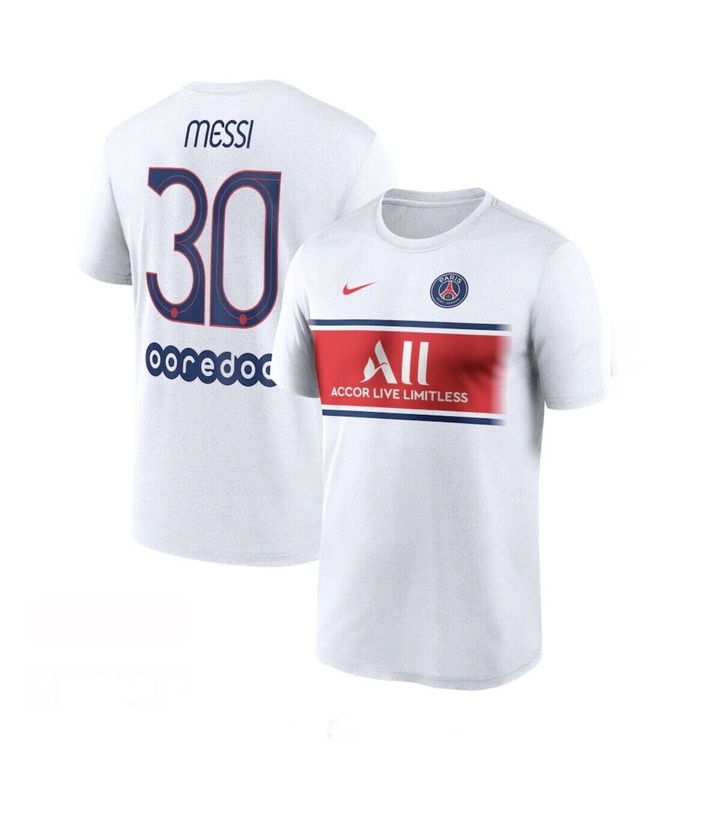 NIKE Lionel Messi PSG Jersey T-Shirt Men's Size L (White NIKE Lionel Messi PSG Jersey T-Shirt Men's Size L (White