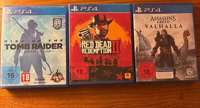 Assassin s Creed Valhalla, Red Dead Redemption 2, Tomb Raider (PlayStation 4)