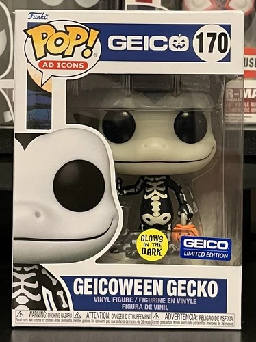 FUNKO POP! AD ICONS: #170 GEICOWEEN GECKO GLOW IN THE DARK GEICO EXCLUSIVE