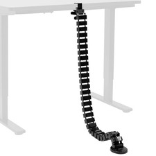 VIVO No Drill Clamp-on Desk Vertebrae Cable Management Kit, Adjustable Quad E...
