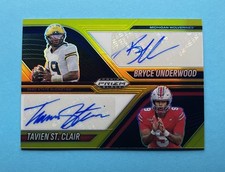2025 Panini Prizm Black Bryce Underwood Tavien St. Clair Dual Auto GOLD #7/10