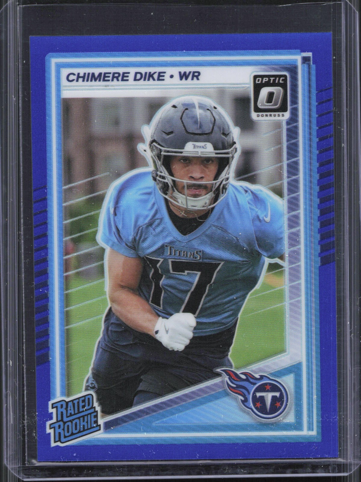 2025 Panini Donruss Optic Chimere Dike #269 Rookie Blue Prizm /249 Titans