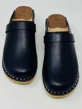 Swedish Clogs Troentorp Rembrandt NAVY Vegetable Tanned Size US Womens 7/EU38