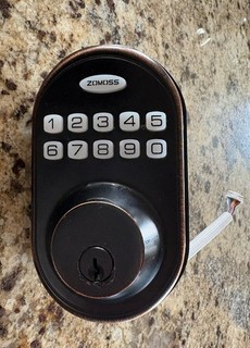 Smart Door Deadbolt Lock Backlit Multiple codes LONG Battery Black Zomoss