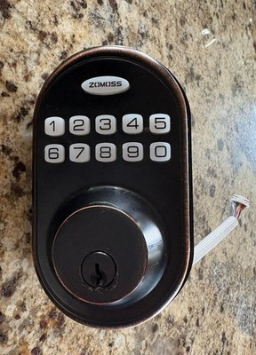 Smart Door Deadbolt Lock, Backlit, Multiple codes, LONG Battery, Black, Zomoss