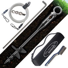 18" Heavy Duty Dog Tie Out Stake for Cable  Leash  Chain  Yard  Outside ...