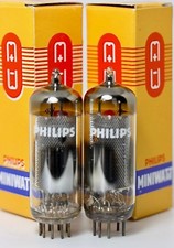 ECH81 NOS PHILIPS 6AJ8 COPPIA TUBI ABBINATI PLATINO per TELEFUNKEN OPUS JUBILATE