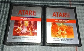 Atari 2600 Swordquest EarthWorld & FireWorld 2 Games Lot. CIB Tested Vintage 