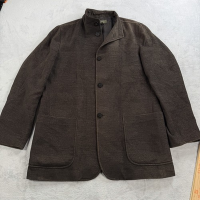 #ad Ermenegildo Zegna Corduroy Chore Jacket Mens Large Brown Blazer Cashmere Blend $75.00