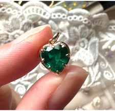 Natural Emerald Pendant 925 Sterling Silver May Birthstone Pendant Necklace