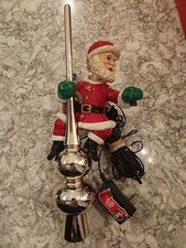 Vintage Santa s Lighted Animated Tree Topper-...