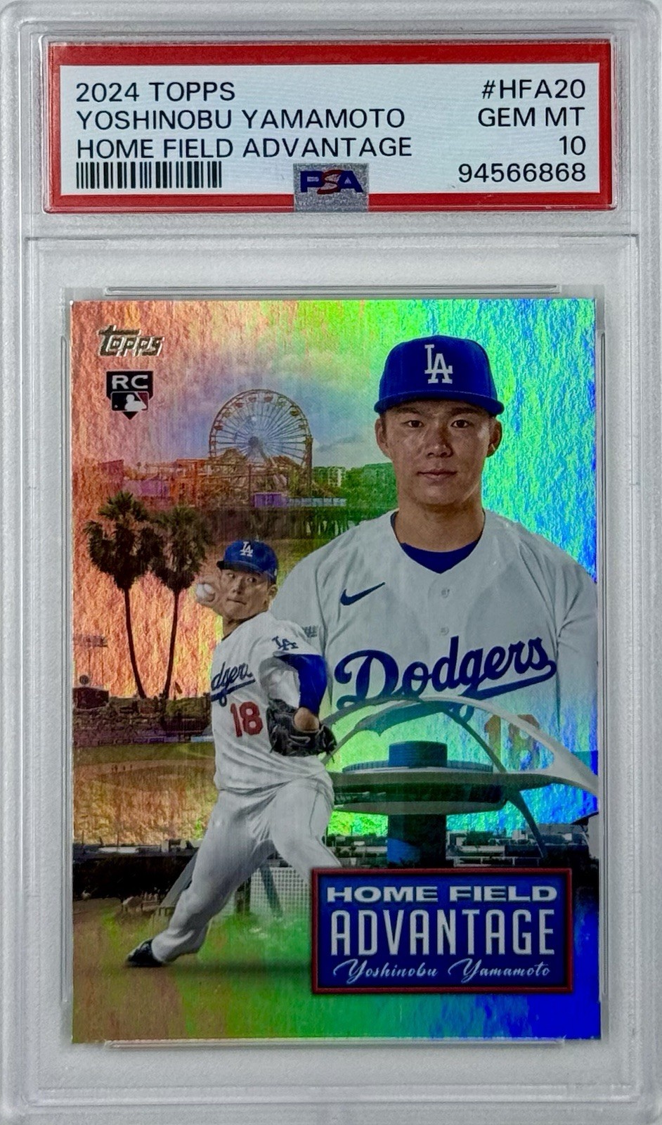 2024 Topps Yoshinobu Yamamoto #HFA-20 Rookie Home Field Advantage PSA 10 GEM MT
