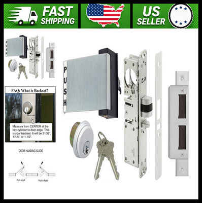 Adams Rite Style Deadlatch Storefront Door Set, Push Paddle, Right Hand