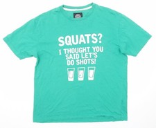 Womens UK Size L Obscene Clothing Green Basic T-Shirt