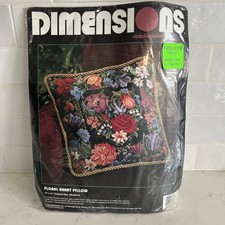 1995 Dimensions 2431 "Floral Heart Pillow" Flowers Needlepoint Kit 14x14 NEW