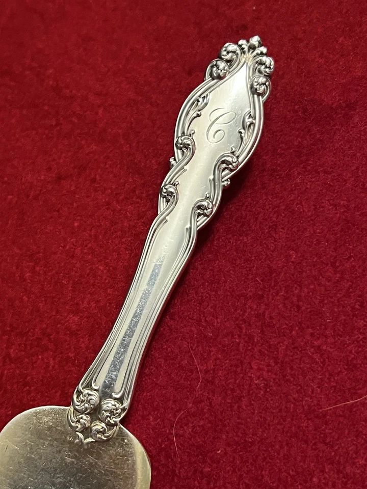 Rebanada de helado gótico Dominick & Haff de plata esterlina maciza 'C' monograma PESADO Foto 3 de 4