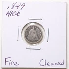 1849 H10C Seated Liberty Half Dime with Fine Detail Cleaned #7190
