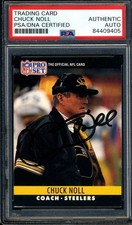 Chuck Noll PSA DNA Coa Signed 1989 Pro Set Rookie Autograph