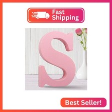 AOCEAN 8 Inch Pink Wood Letters Unfinished Wood Letters for Wall Decor Decorativ