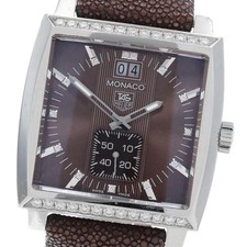 TAG HEUER MONACO WAW1316 37mm SS Brown Dial Quartz Date #C124 6